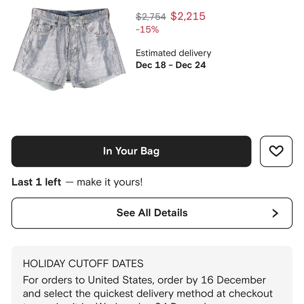 NWT/SOLD OUT Maison Martin Margiela Rhinestone-Embellished Denim Women Shorts! - Picture 5 of 7